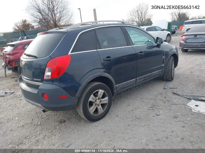 2014 Chevrolet Captiva Sport 2Ls VIN: 3GNAL2EK0ES663142 Lot: 40866134