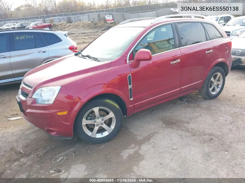 2014 Chevrolet Captiva Sport Lt VIN: 3GNAL3EK6ES550138 Lot: 40884503