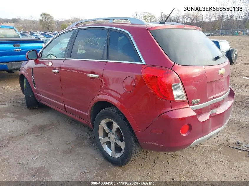 2014 Chevrolet Captiva Sport Lt VIN: 3GNAL3EK6ES550138 Lot: 40884503