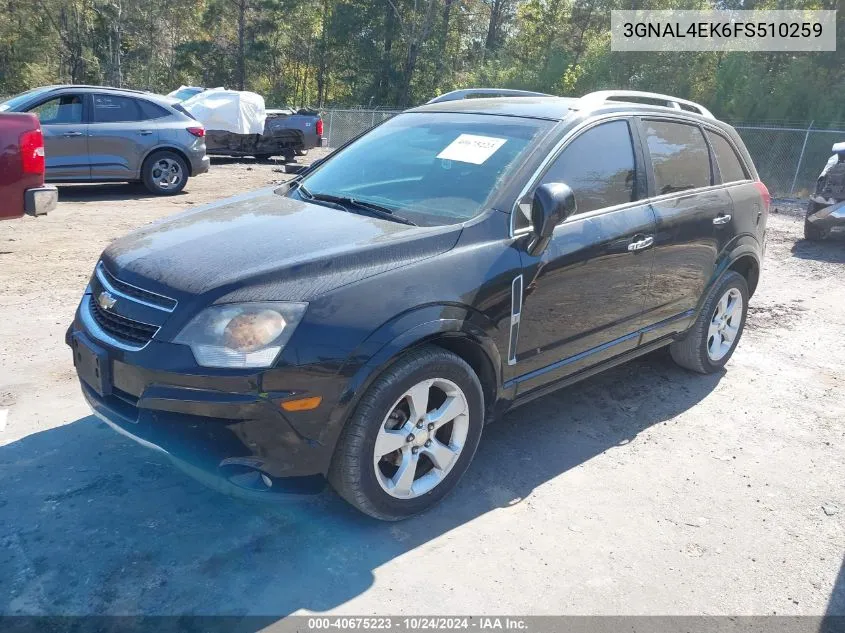 2015 Chevrolet Captiva Sport Ltz VIN: 3GNAL4EK6FS510259 Lot: 40675223