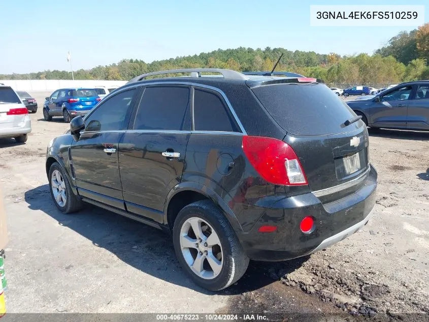 2015 Chevrolet Captiva Sport Ltz VIN: 3GNAL4EK6FS510259 Lot: 40675223