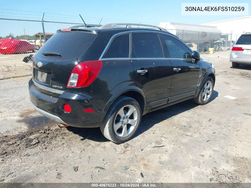 2015 Chevrolet Captiva Sport Ltz VIN: 3GNAL4EK6FS510259 Lot: 40675223