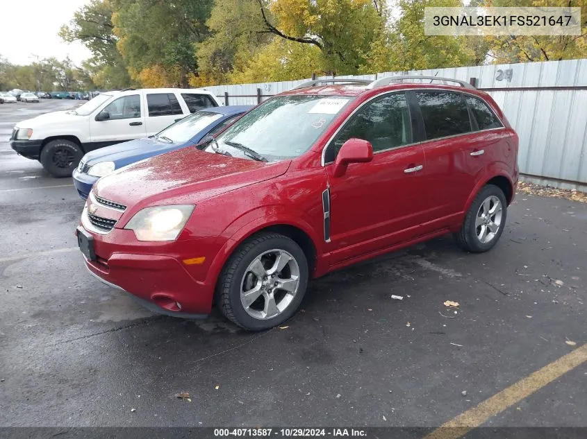 2015 Chevrolet Captiva Sport Lt VIN: 3GNAL3EK1FS521647 Lot: 40713587