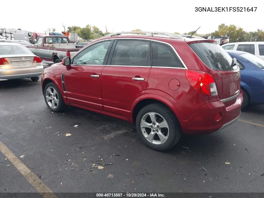 2015 Chevrolet Captiva Sport Lt VIN: 3GNAL3EK1FS521647 Lot: 40713587