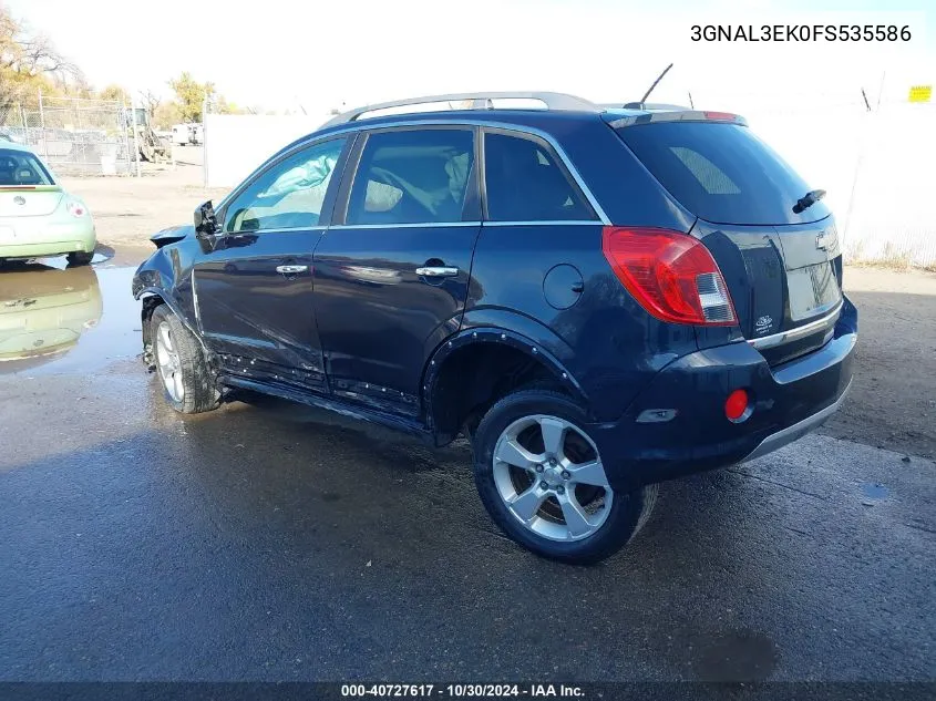 2015 Chevrolet Captiva Sport Lt VIN: 3GNAL3EK0FS535586 Lot: 40727617