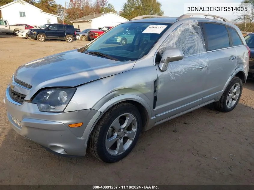 2015 Chevrolet Captiva Sport Lt VIN: 3GNAL3EK3FS514005 Lot: 40891237