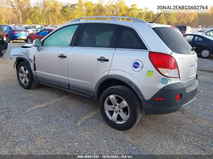 2012 Chevrolet Captiva Sport/Ls VIN: 3GNAL2EK8CS602764 Lot: 40681243