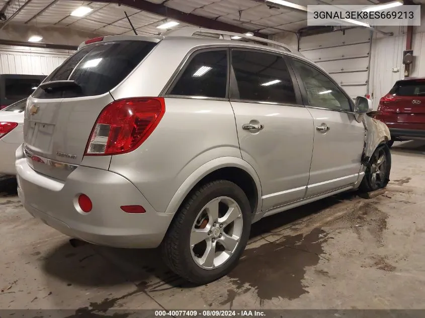 2014 Chevrolet Captiva Sport Lt VIN: 3GNAL3EK8ES669213 Lot: 40077409