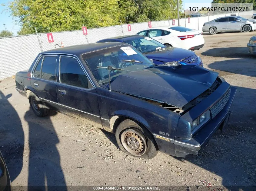 1986 Chevrolet Cavalier VIN: 1G1JC69P4GJ105278 Lot: 40458408