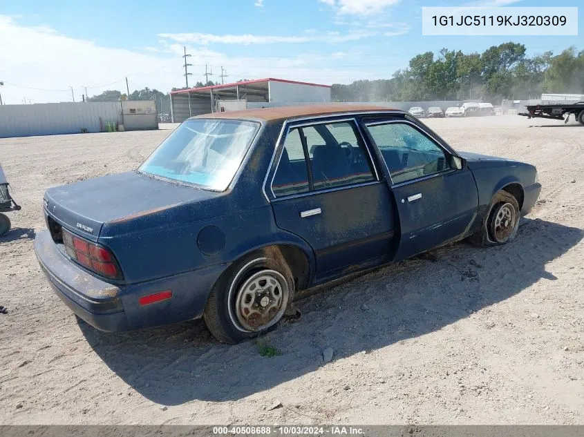 1989 Chevrolet Cavalier VIN: 1G1JC5119KJ320309 Lot: 40508688