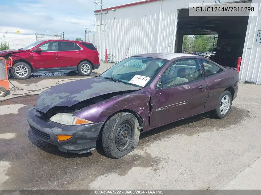 1998 Chevrolet Cavalier VIN: 1G1JC1244W7316298 Lot: 39467222