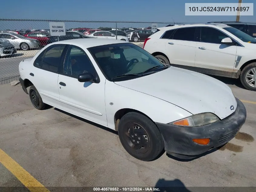 1998 Chevrolet Cavalier VIN: 1G1JC5243W7114897 Lot: 40578552