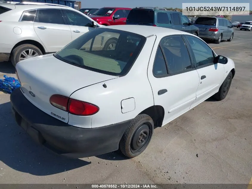 1998 Chevrolet Cavalier VIN: 1G1JC5243W7114897 Lot: 40578552