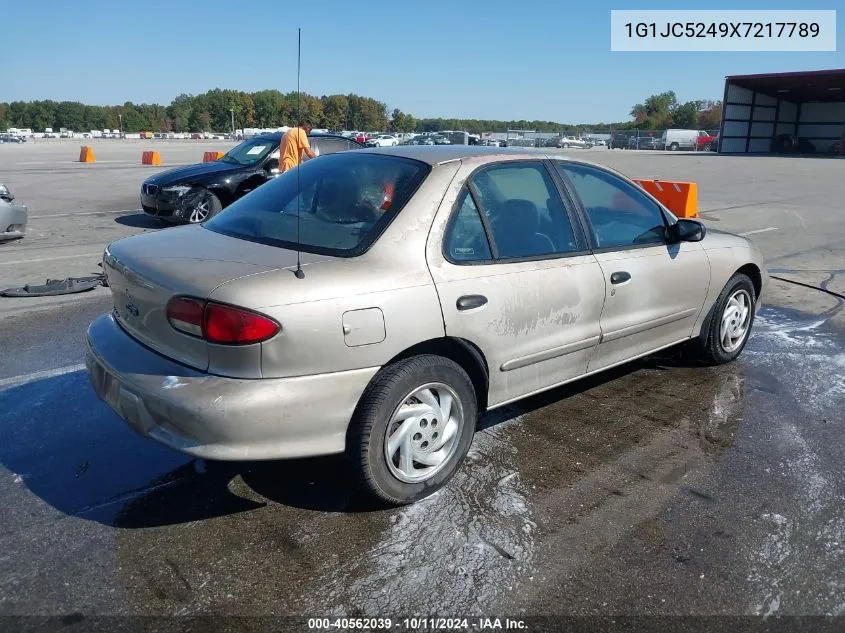 1999 Chevrolet Cavalier VIN: 1G1JC5249X7217789 Lot: 40562039