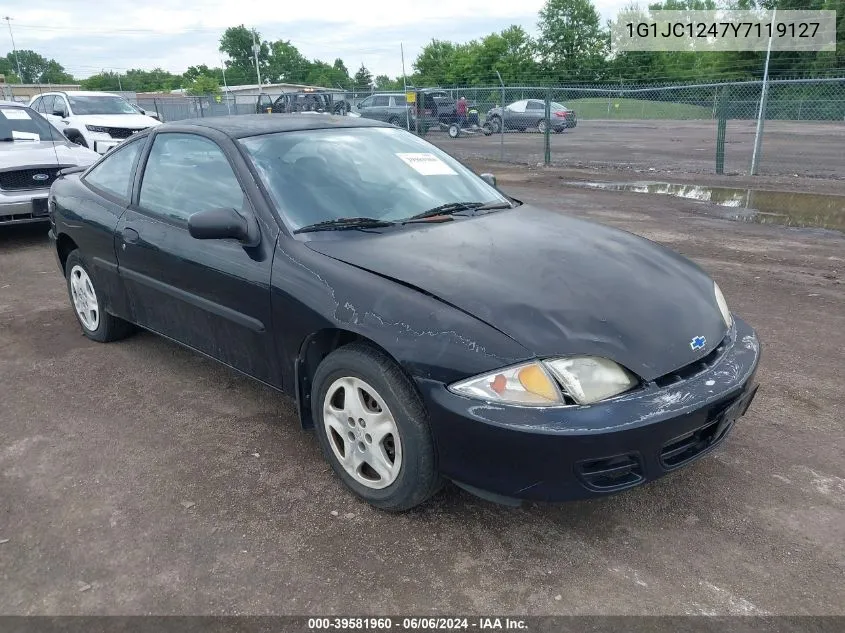 2000 Chevrolet Cavalier VIN: 1G1JC1247Y7119127 Lot: 39581960