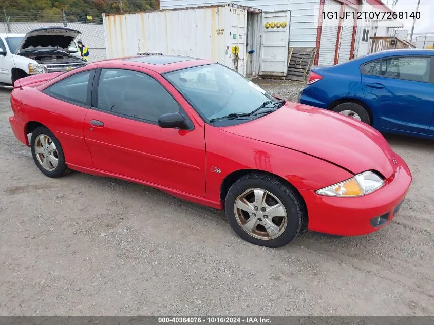 2000 Chevrolet Cavalier Z24 VIN: 1G1JF12T0Y7268140 Lot: 40364076