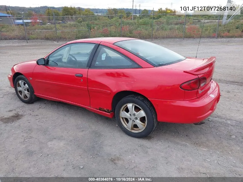 2000 Chevrolet Cavalier Z24 VIN: 1G1JF12T0Y7268140 Lot: 40364076