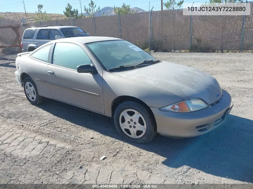 2000 Chevrolet Cavalier VIN: 1G1JC1243Y7228880 Lot: 40489486