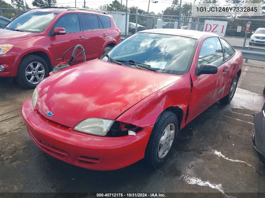 2000 Chevrolet Cavalier VIN: 1G1JC1246Y7332845 Lot: 40712175