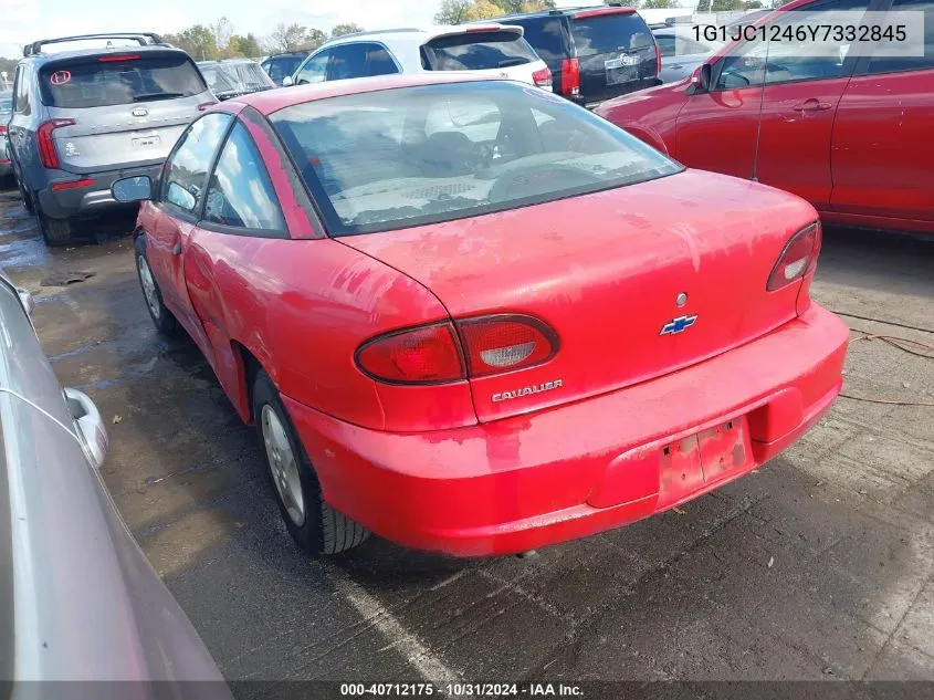 2000 Chevrolet Cavalier VIN: 1G1JC1246Y7332845 Lot: 40712175