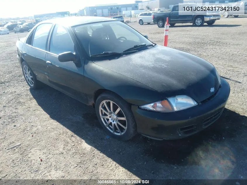 2001 Chevrolet Cavalier Cng VIN: 1G1JC524317342150 Lot: 30046865