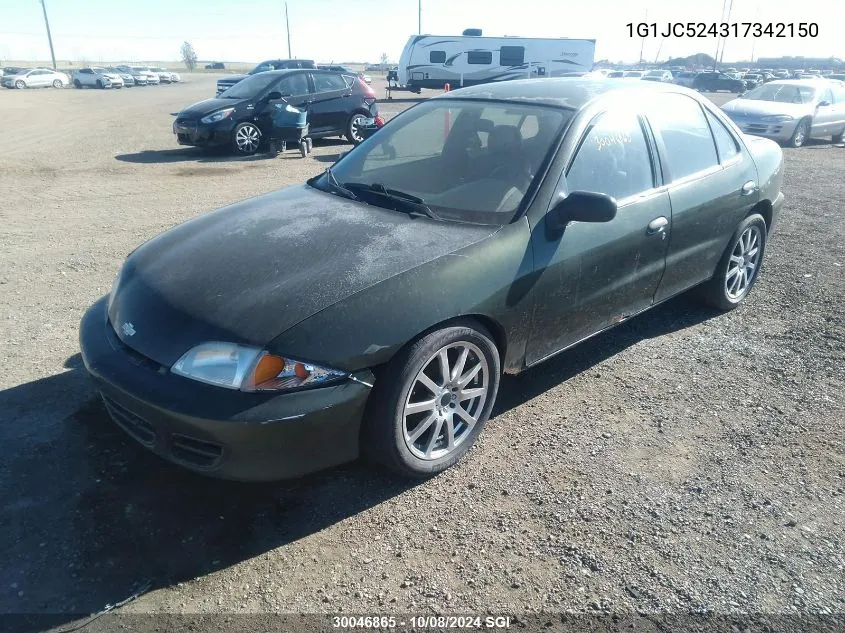 2001 Chevrolet Cavalier Cng VIN: 1G1JC524317342150 Lot: 30046865