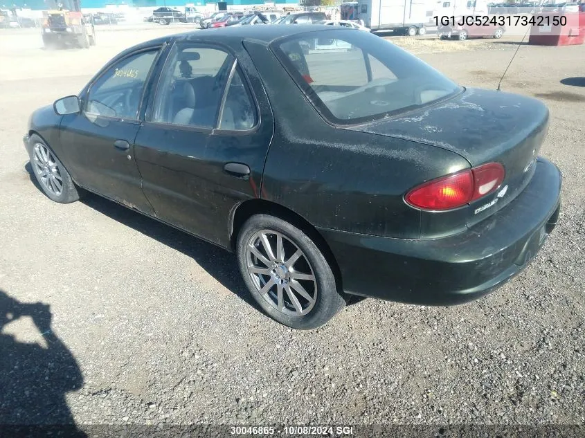 2001 Chevrolet Cavalier Cng VIN: 1G1JC524317342150 Lot: 30046865