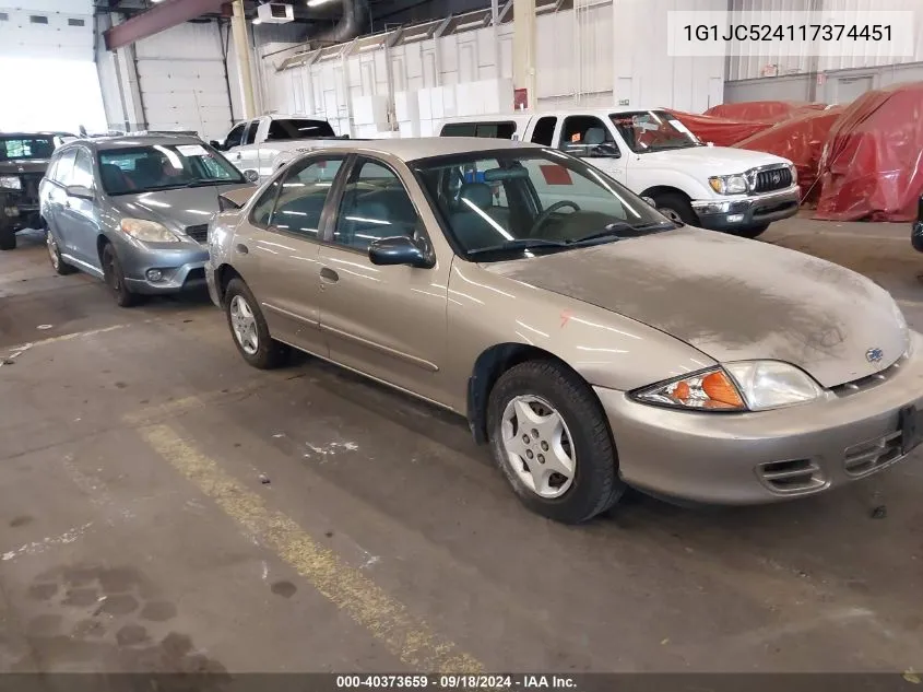 2001 Chevrolet Cavalier VIN: 1G1JC524117374451 Lot: 40373659