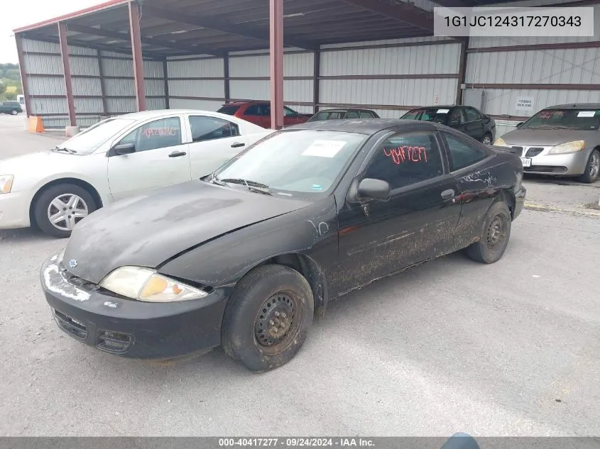 2001 Chevrolet Cavalier VIN: 1G1JC124317270343 Lot: 40417277