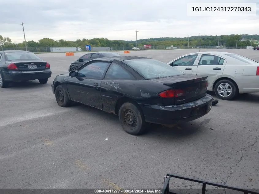 2001 Chevrolet Cavalier VIN: 1G1JC124317270343 Lot: 40417277