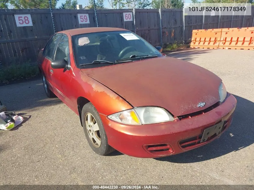 2001 Chevrolet Cavalier Ls VIN: 1G1JF524617178349 Lot: 40442230