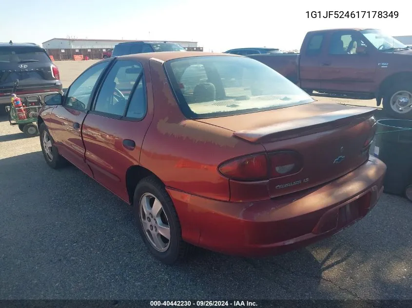 2001 Chevrolet Cavalier Ls VIN: 1G1JF524617178349 Lot: 40442230