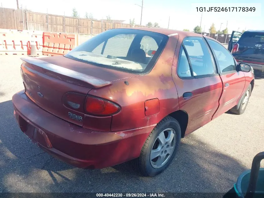 1G1JF524617178349 2001 Chevrolet Cavalier Ls