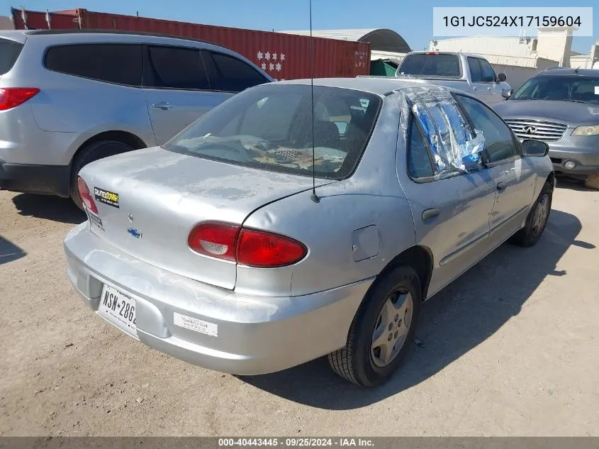 2001 Chevrolet Cavalier VIN: 1G1JC524X17159604 Lot: 40443445