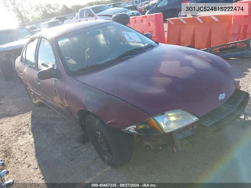 2001 Chevrolet Cavalier VIN: 3G1JC52481S222474 Lot: 40457235