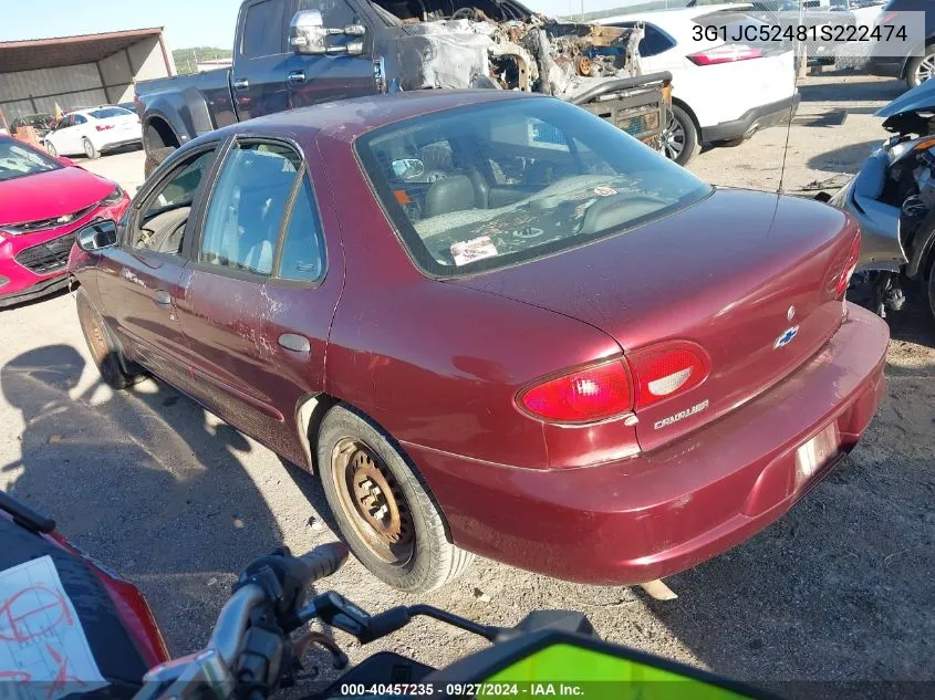 2001 Chevrolet Cavalier VIN: 3G1JC52481S222474 Lot: 40457235