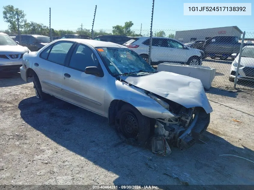 2001 Chevrolet Cavalier Ls VIN: 1G1JF524517138392 Lot: 40464281