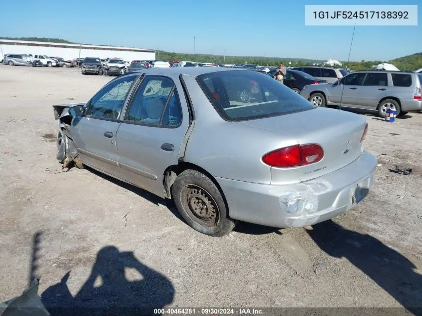 2001 Chevrolet Cavalier Ls VIN: 1G1JF524517138392 Lot: 40464281