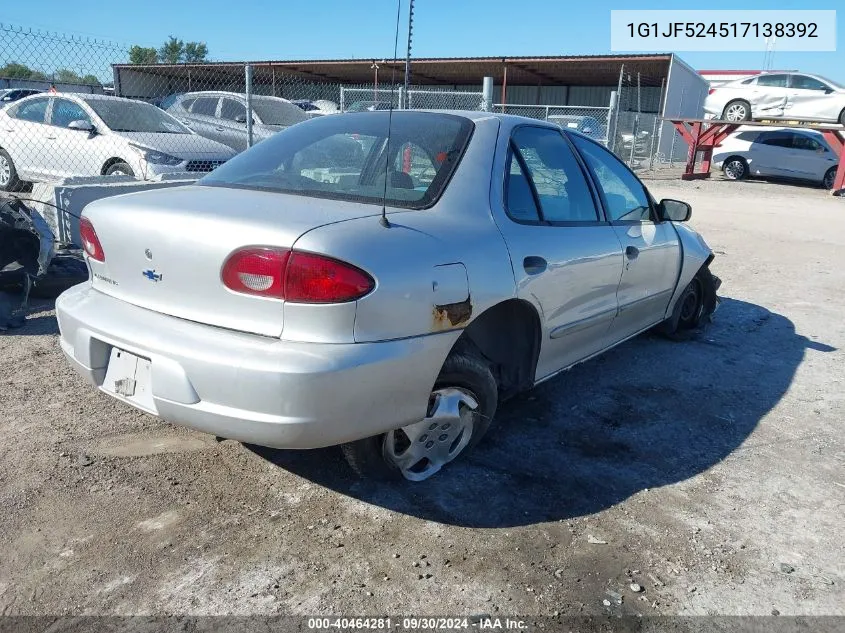 2001 Chevrolet Cavalier Ls VIN: 1G1JF524517138392 Lot: 40464281