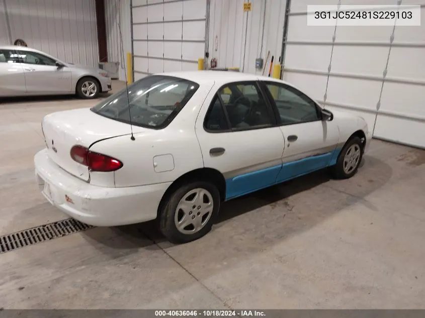 2001 Chevrolet Cavalier VIN: 3G1JC52481S229103 Lot: 40636046