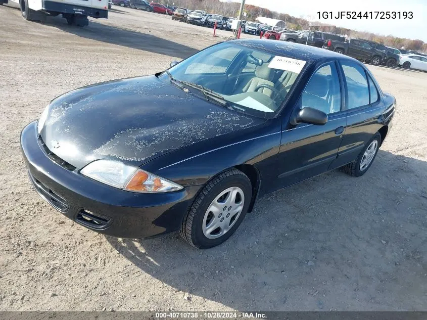 2001 Chevrolet Cavalier Ls VIN: 1G1JF524417253193 Lot: 40710738