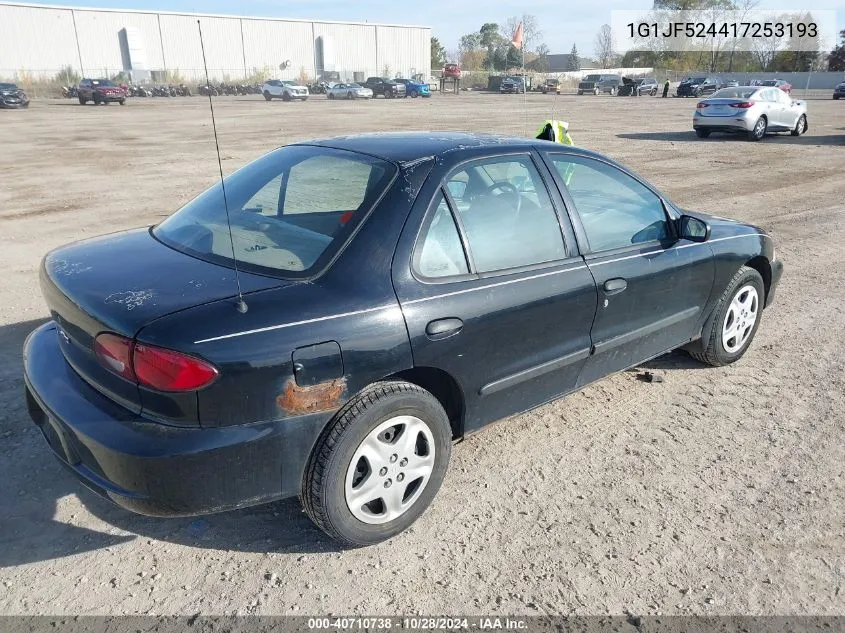 2001 Chevrolet Cavalier Ls VIN: 1G1JF524417253193 Lot: 40710738