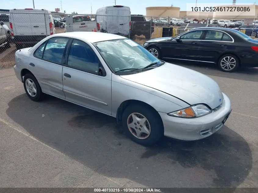 2001 Chevrolet Cavalier VIN: 1G1JC524617278086 Lot: 40733215