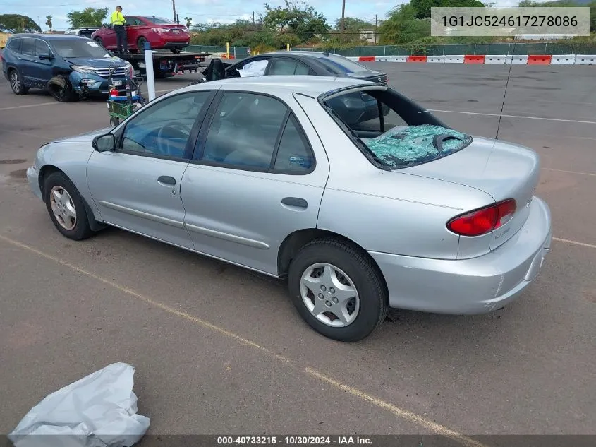 2001 Chevrolet Cavalier VIN: 1G1JC524617278086 Lot: 40733215