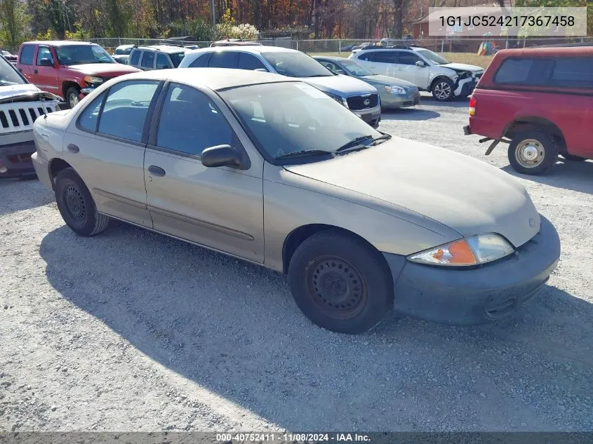 2001 Chevrolet Cavalier VIN: 1G1JC524217367458 Lot: 40752411