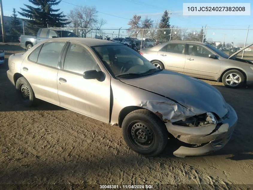 2002 Chevrolet Cavalier Cng VIN: 1G1JC524027382008 Lot: 30048381