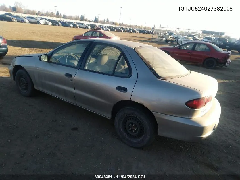 2002 Chevrolet Cavalier Cng VIN: 1G1JC524027382008 Lot: 30048381