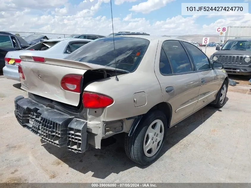 2002 Chevrolet Cavalier Ls VIN: 1G1JF524427424770 Lot: 39806050