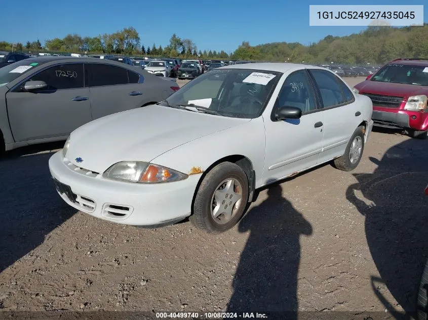 2002 Chevrolet Cavalier VIN: 1G1JC524927435045 Lot: 40499740