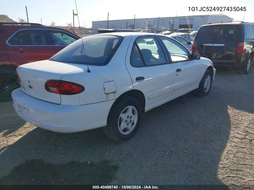 2002 Chevrolet Cavalier VIN: 1G1JC524927435045 Lot: 40499740